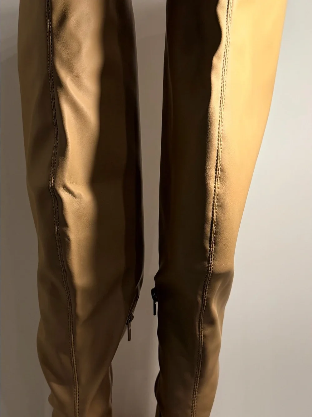 Journee Collection Melika Tan Over Knee Boots 8.5 Extra Wide Calf New